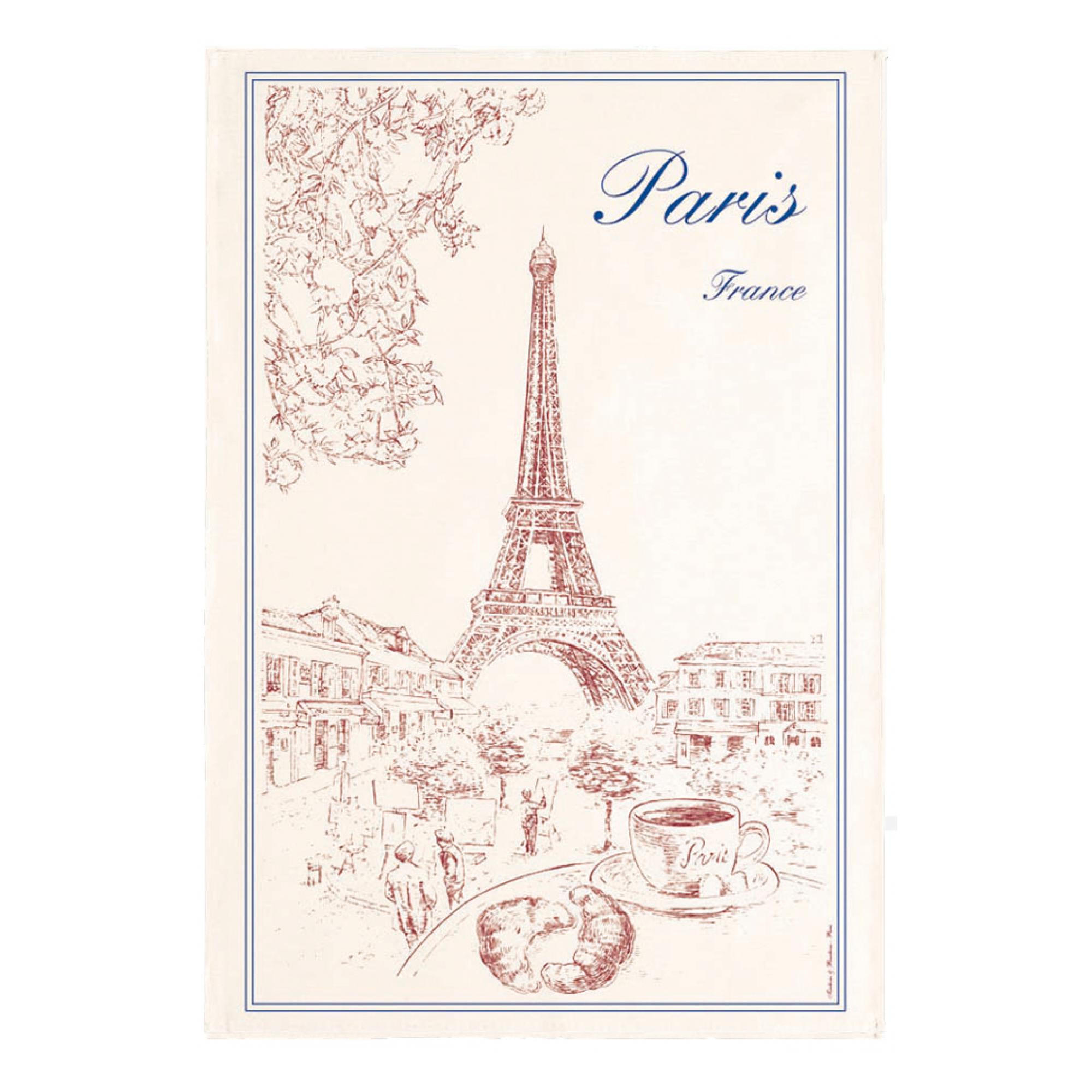 GESCHIRRTUCH Paris Tour Eiffel ekrü 72 x 48 cm - Weiß, Textil (48/72cm) - Winkler