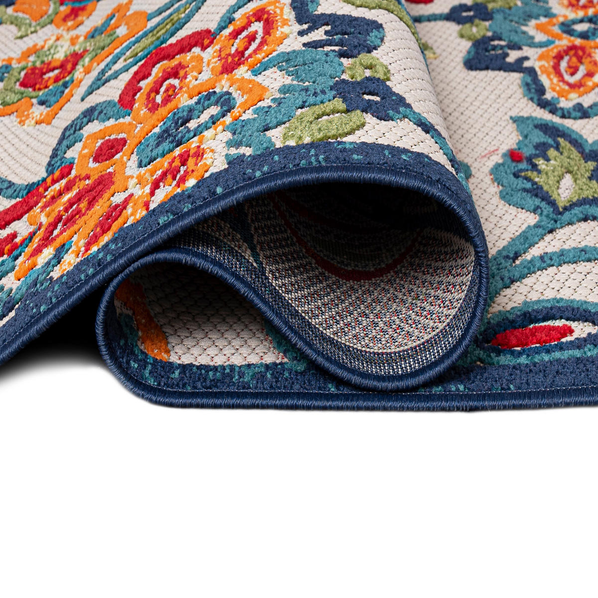 TEPPICH Outdoor Bunte Pflanzlich Kurzflor Rechteckig Moderne - 80x150 cm - Multicolor, Textil (80/150cm) - Mazovia
