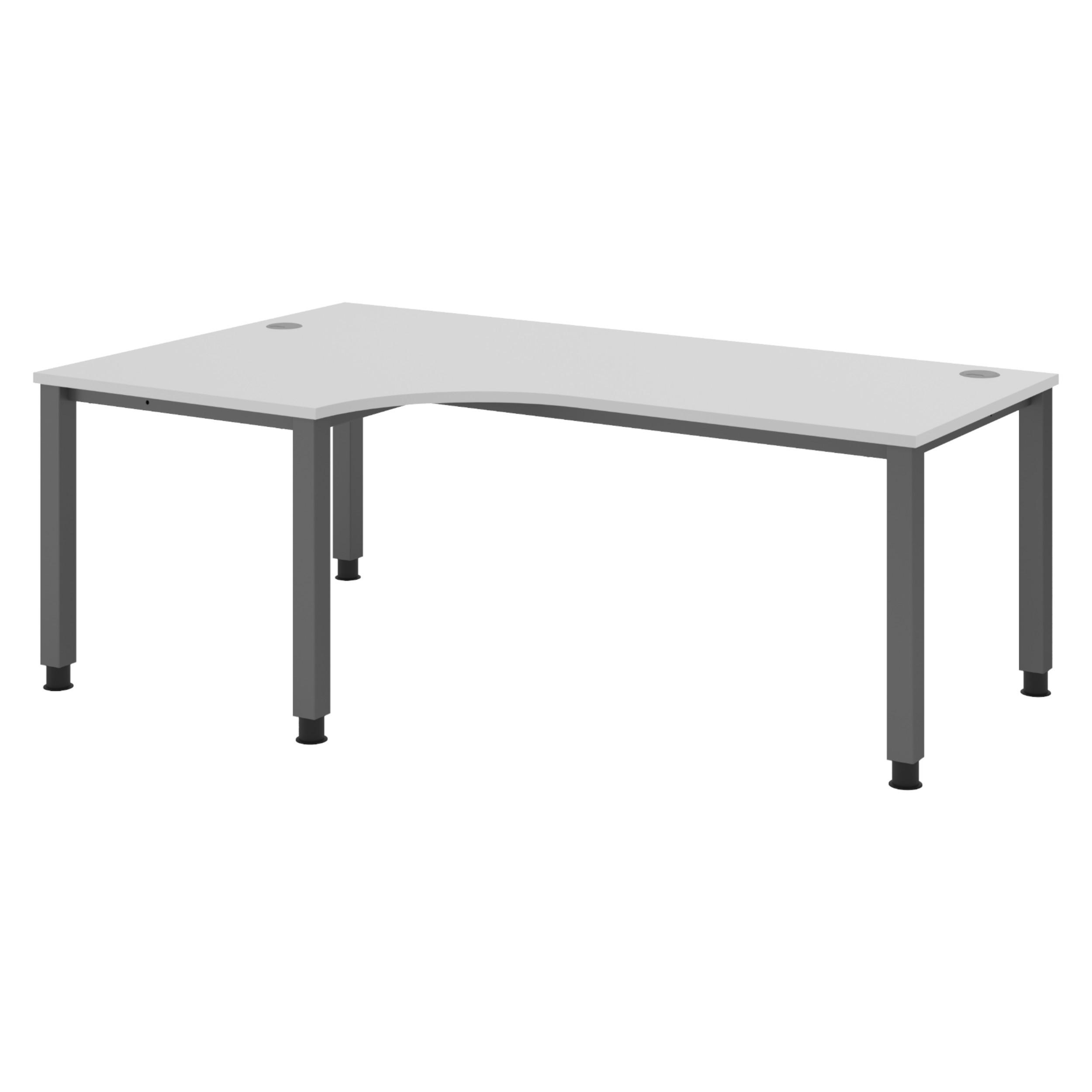 SCHREIBTISCH Serie-Q Gestell: Graphit 120/200/74 cm in Grau - Grau, Holzwerkstoff (120/200/74cm) - bümö