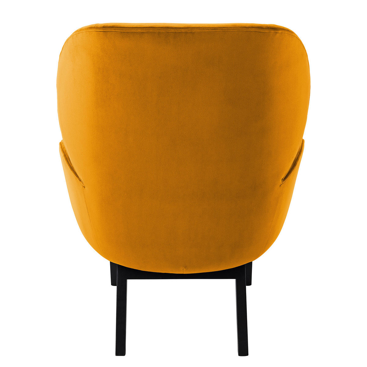 SESSEL - Schwarz/Orange, Eichenholz/Textil (82/102/90cm) - home24