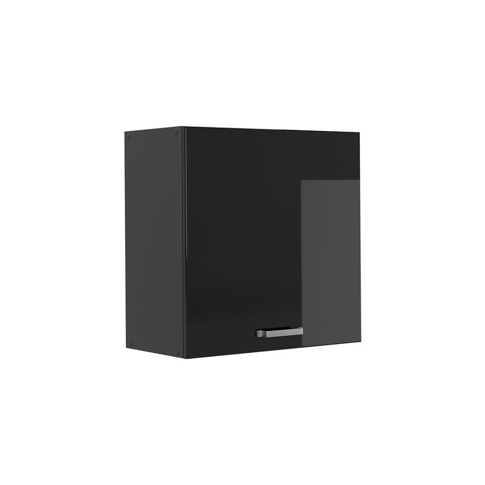 HÄNGESCHRANK R-Line, Schwarz Hochglanz/Anthrazit, 60 cm mit 1 Tür - Schwarz Hochglanz/Anthrazit, Holzwerkstoff (60/60/31cm) - Vicco