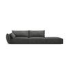 RECHTES-SOFA Kaelle aus Chenille-Stoff dunkelgrau 4 Sitzplätze - Dunkelgrau, Textil (110/85/264cm) - Micadoni