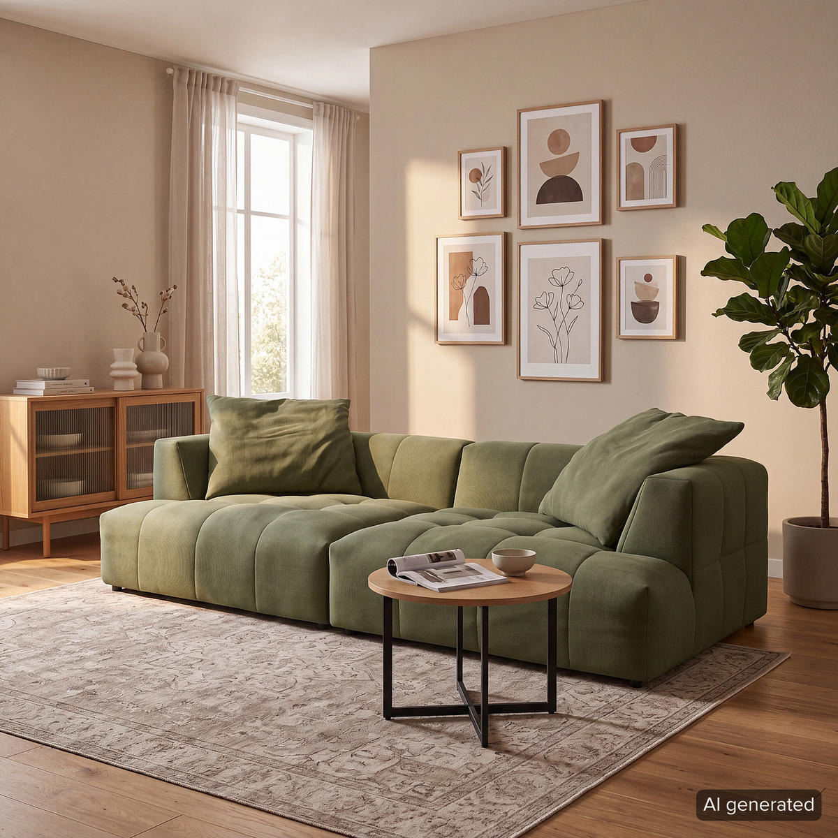 BIGSOFA - Schwarz/Grün, Holz/Kunststoff (272/70/126cm) - home24