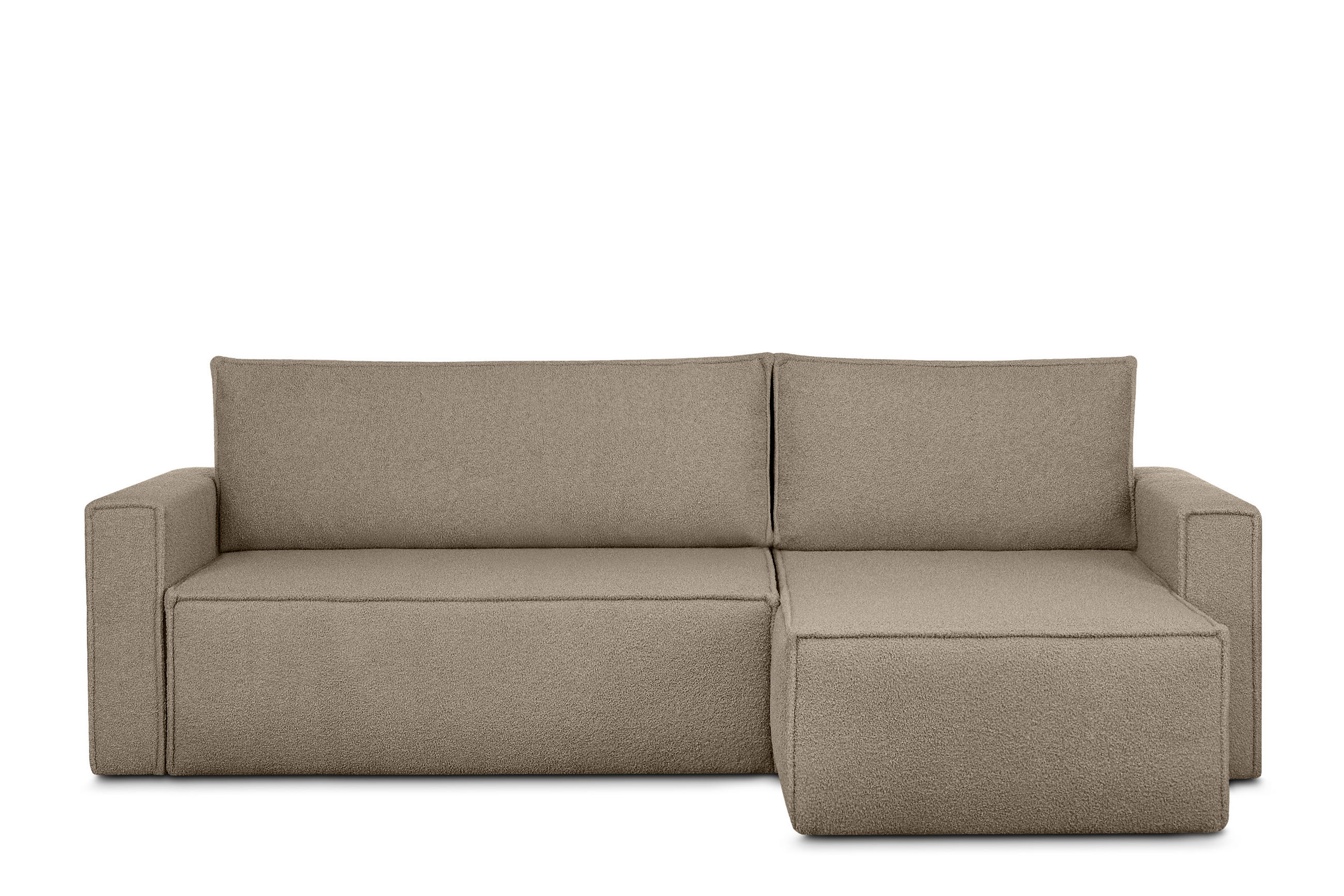 ECKSOFA-LINKS/RECHTS NAPI II mit Schlaffunktion, dunkelbeige - Beige/Braun, Textil (246/148cm) - KONSIMO®