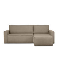 ECKSOFA-LINKS/RECHTS NAPI II mit Schlaffunktion, dunkelbeige - Beige/Braun, Textil (246/148cm) - KONSIMO®