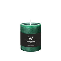 STUMPENKERZE Rustik Marble Style Seegrün 80 x Ø 68 mm, 1 Stück - Mooreichefarben, Paraffin (8cm) - Wiedemann Kerzen