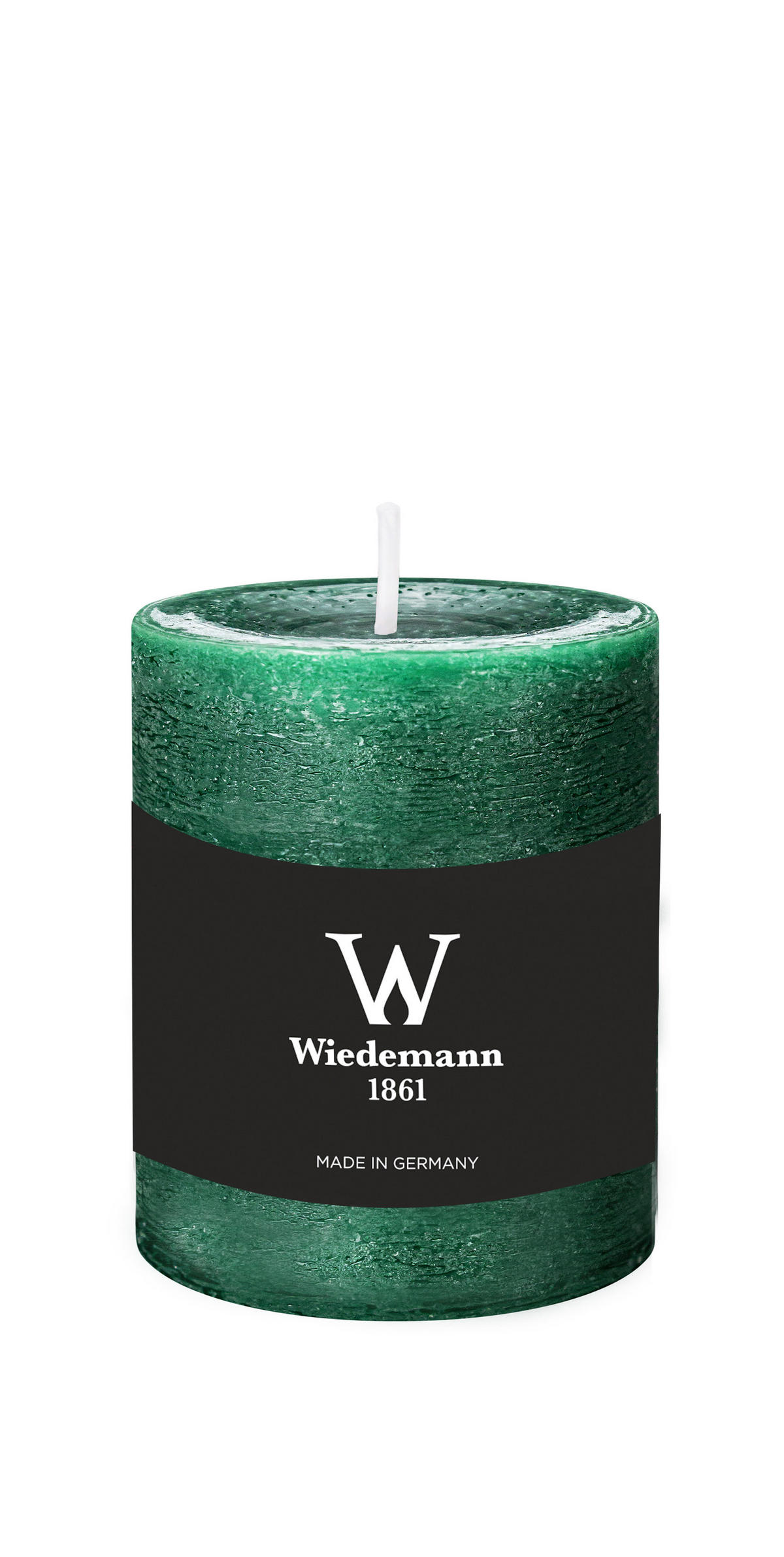 STUMPENKERZE Rustik Marble Style Seegrün 80 x Ø 68 mm, 1 Stück - Mooreichefarben, Paraffin (8cm) - Wiedemann Kerzen