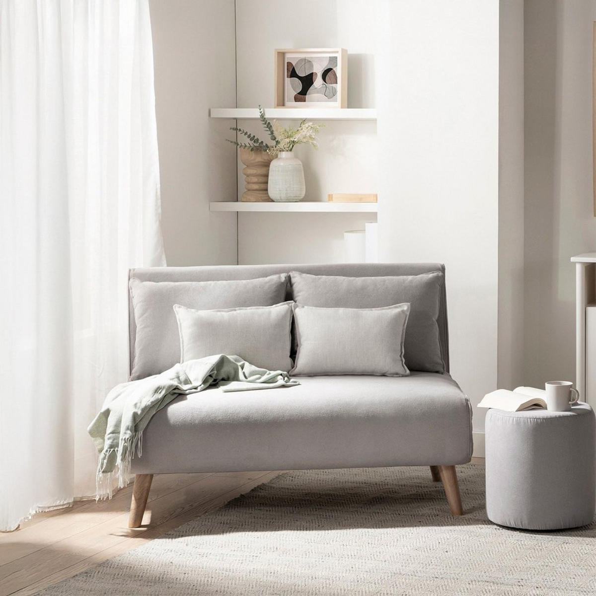 SCHLAFSOFA Noa Grau 117 cm x 79 cm - Grau, Textil (117/79/75cm) - Klast Home