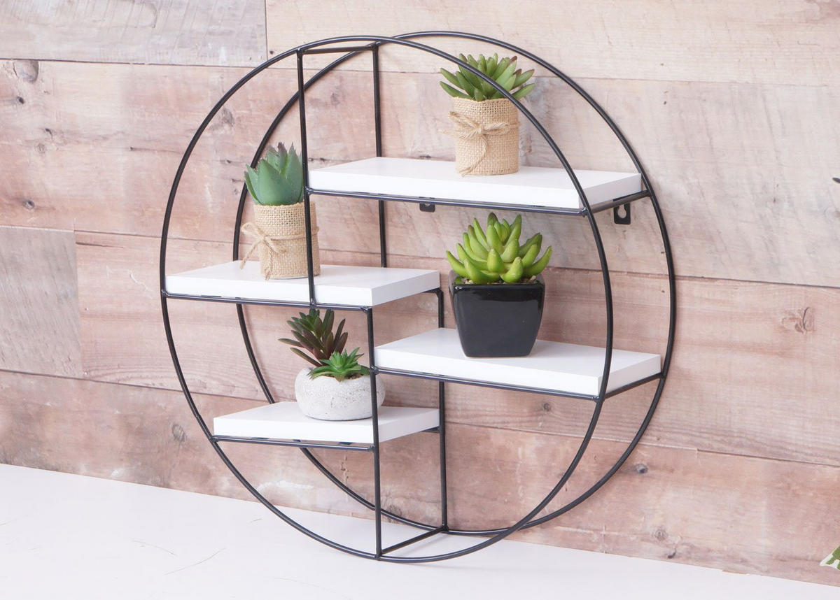 STENSKA POLICA Bela - bela, les (45/45/11cm) - MCW