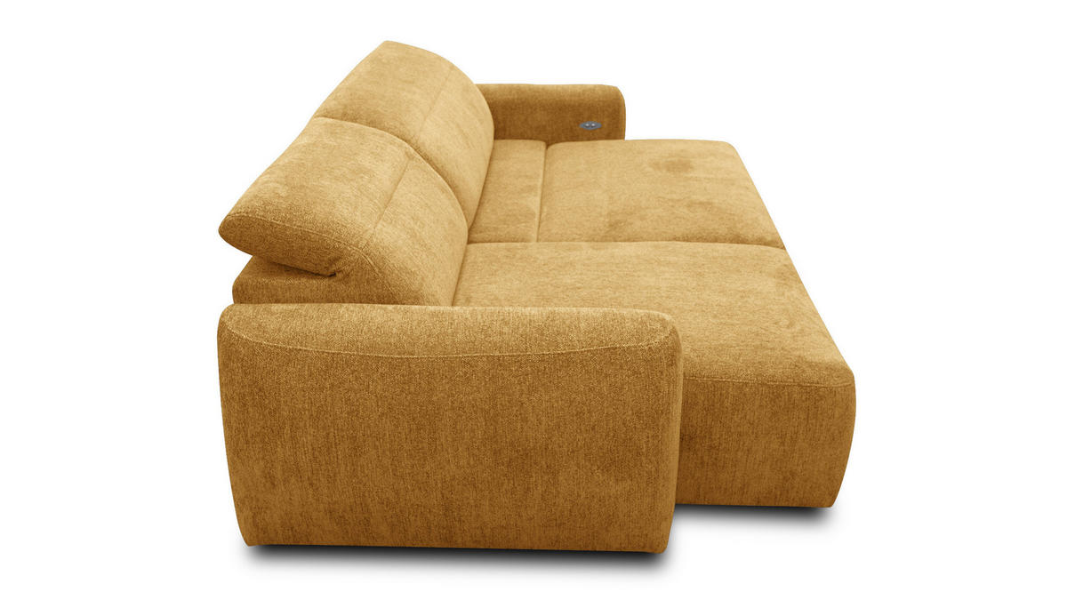 ECKSOFA NERO 4-Sitzer, gelb - Gelb/Schwarz, Holz/Textil (272/81/159cm) - Courtois Laville