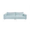 SOFA 3-SITZER MADELINE Hellblau Cord - Schwarz/Hellblau, Textil (290/85/127cm) - KAWOLA
