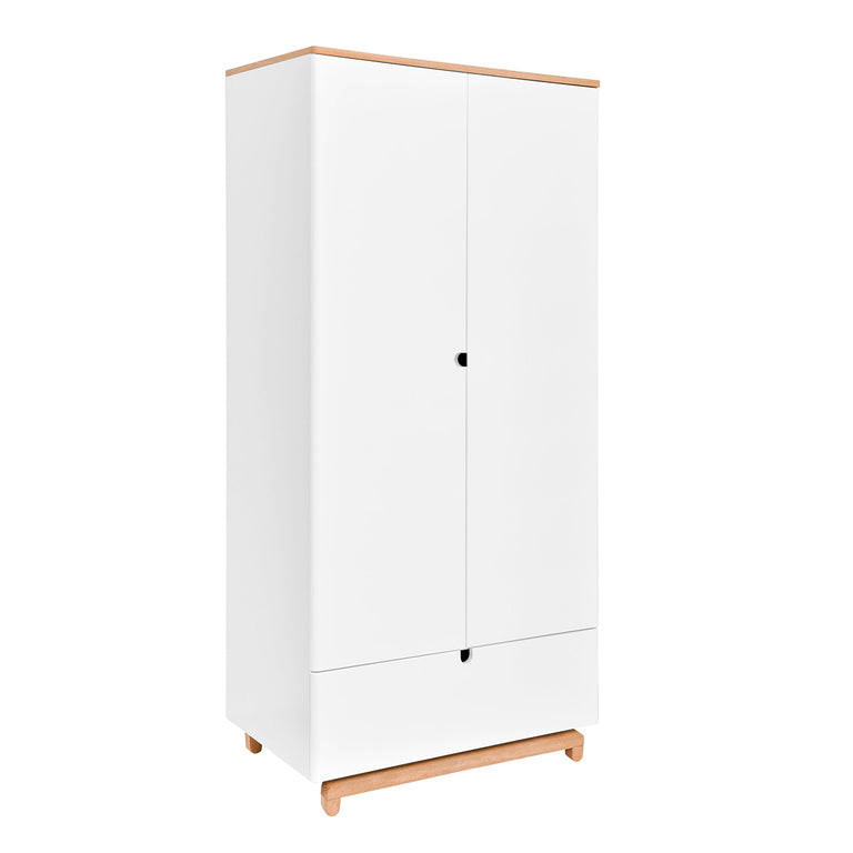 SKRIŇA 2 dvere Biela a drevo - biela, kompozitné drevo (90/109/50cm) - Petits-meubles