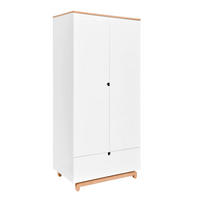 SKRIŇA 2 dvere Biela a drevo - biela, kompozitné drevo (90/109/50cm) - Petits-meubles