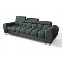 SOFA 3-sitzer Bastien In Stoff Aragon - Blau, Holzwerkstoff/Textil (265/95/97cm) - Fun Möbel