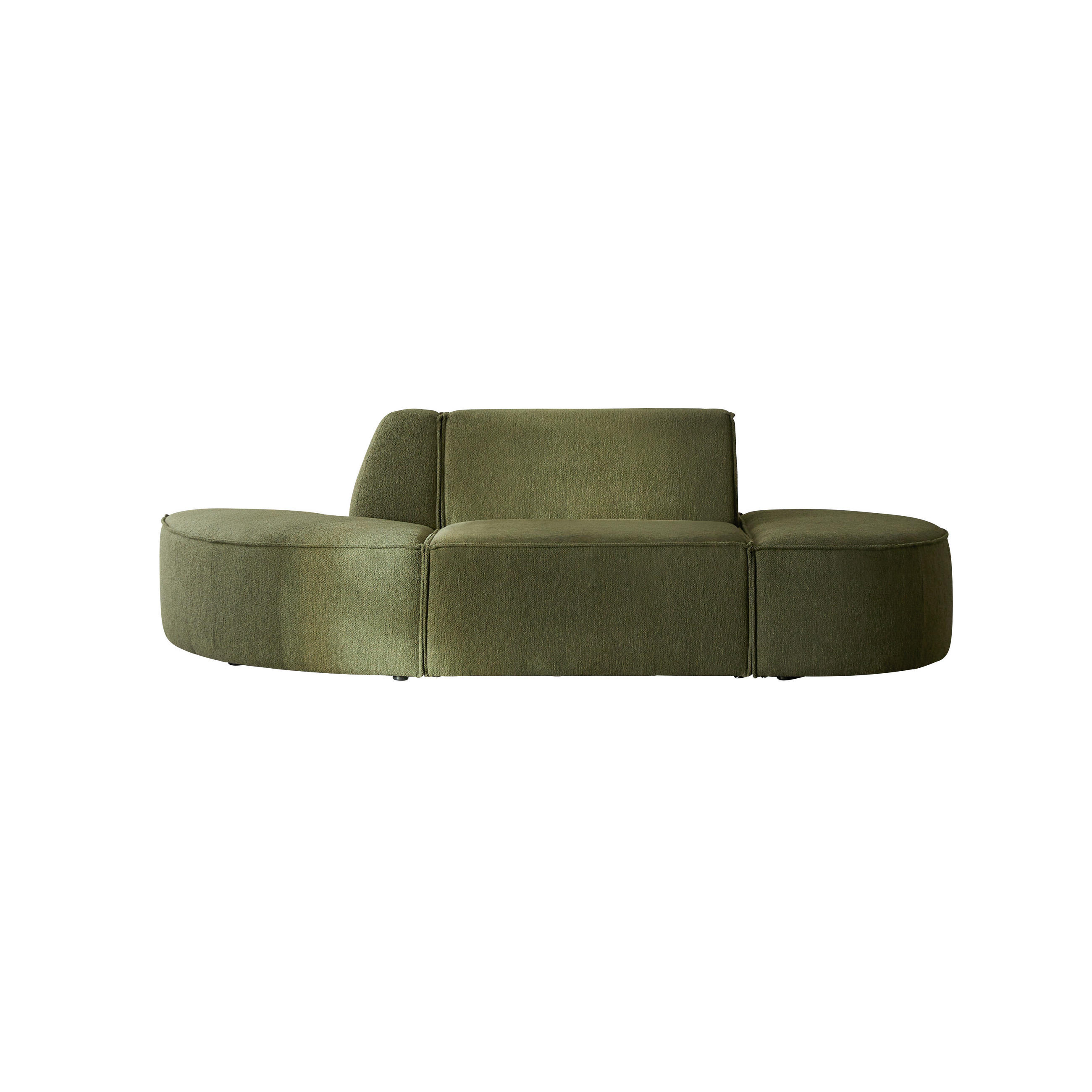 SOFA Dario Grün aus Stoff - Grün, Textil (247/75/93cm) - Tikamoon