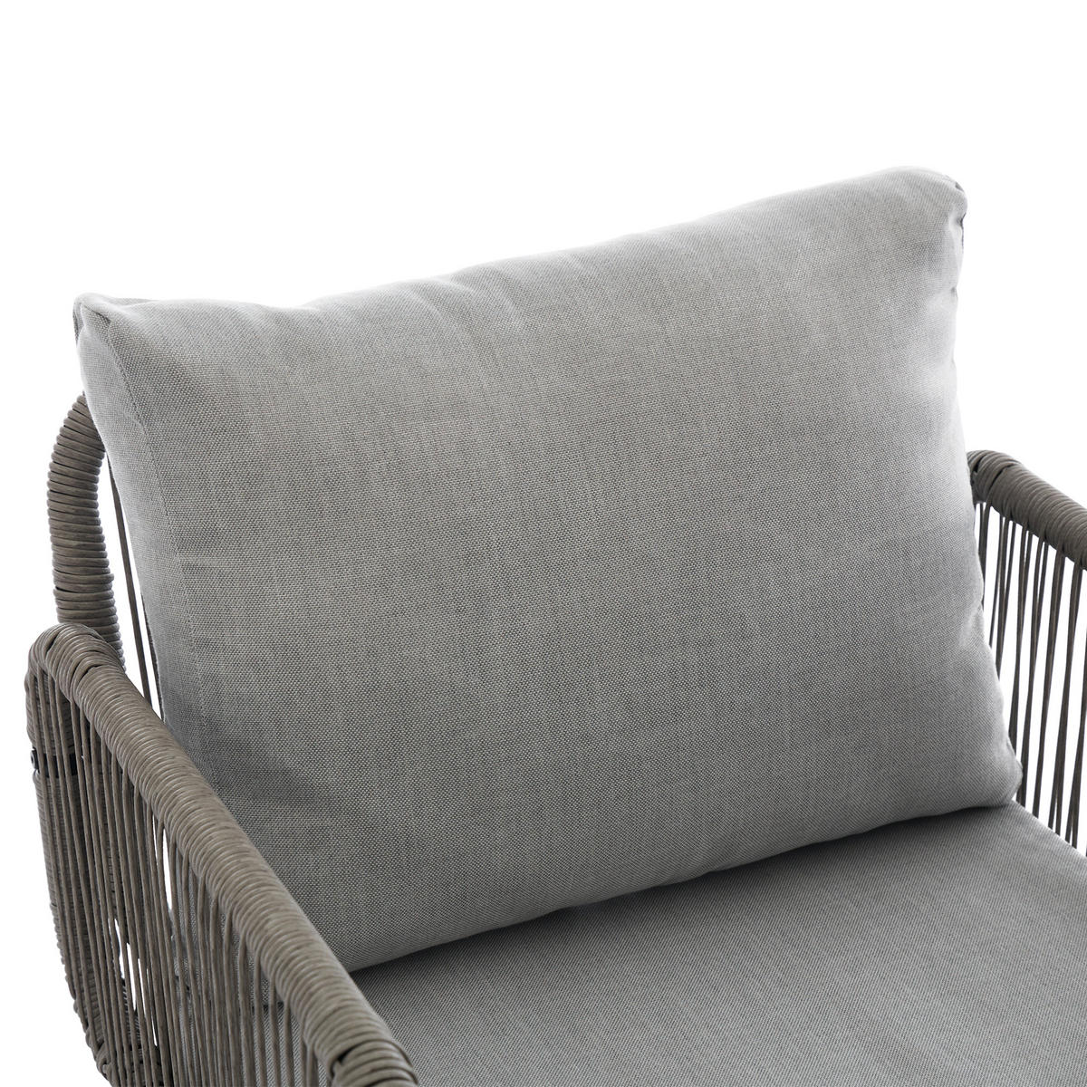 LOUNGESET Grau 2-Sitzer 2 Sessel Couchtisch Handgeflochten - Grau, Textil - FLIEKS