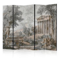 PARAVÁN Obojstranný 5-dielny 225x172 cm Grécky Chrám - viacfarebná, drevo/textil (225/172/3cm) - Muralo
