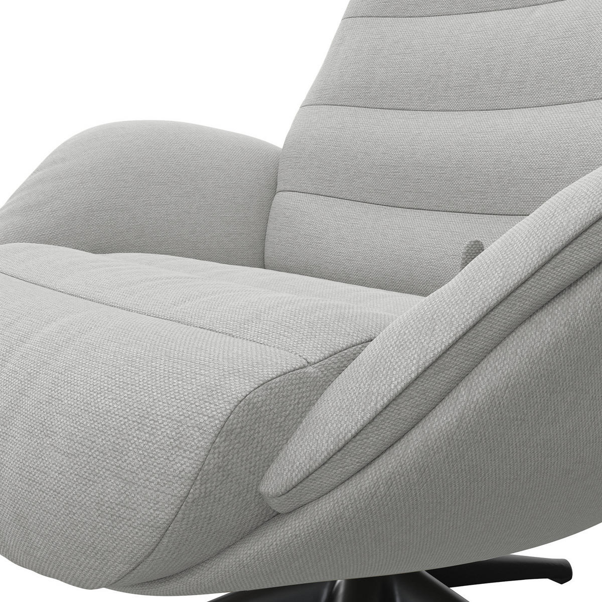 RELAXSESSEL - Hellgrau, Textil/Metall (90/107/90cm) - home24