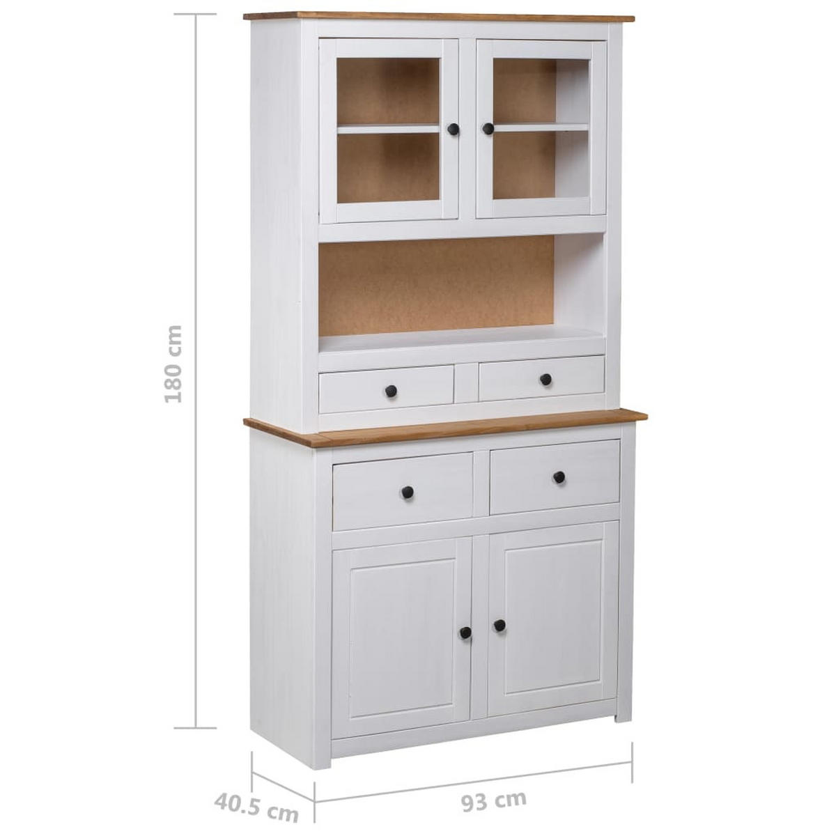 BUFFETSCHRANK Edwards 93/40.5/180 cm - Weiß, Holzwerkstoff (93/180/40.5cm) - Nettlife