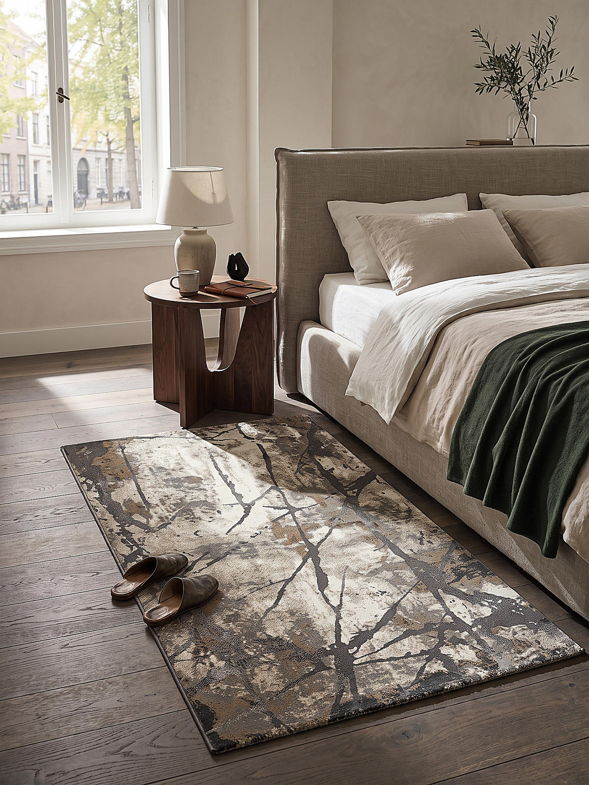 TEPPICH Kurzflor OGLIO Abstrakt Polypropylen-Polyester Natur 80 x 150 cm - Beige, Textil (80/150cm) - KADIMA DESIGN