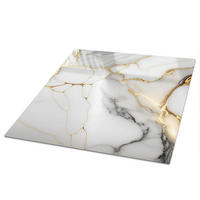 TISCHPLATTE 50x50 cm – Abstrakter Marmor - Creme, Glas (50/50/0.4cm) - Wallfluent