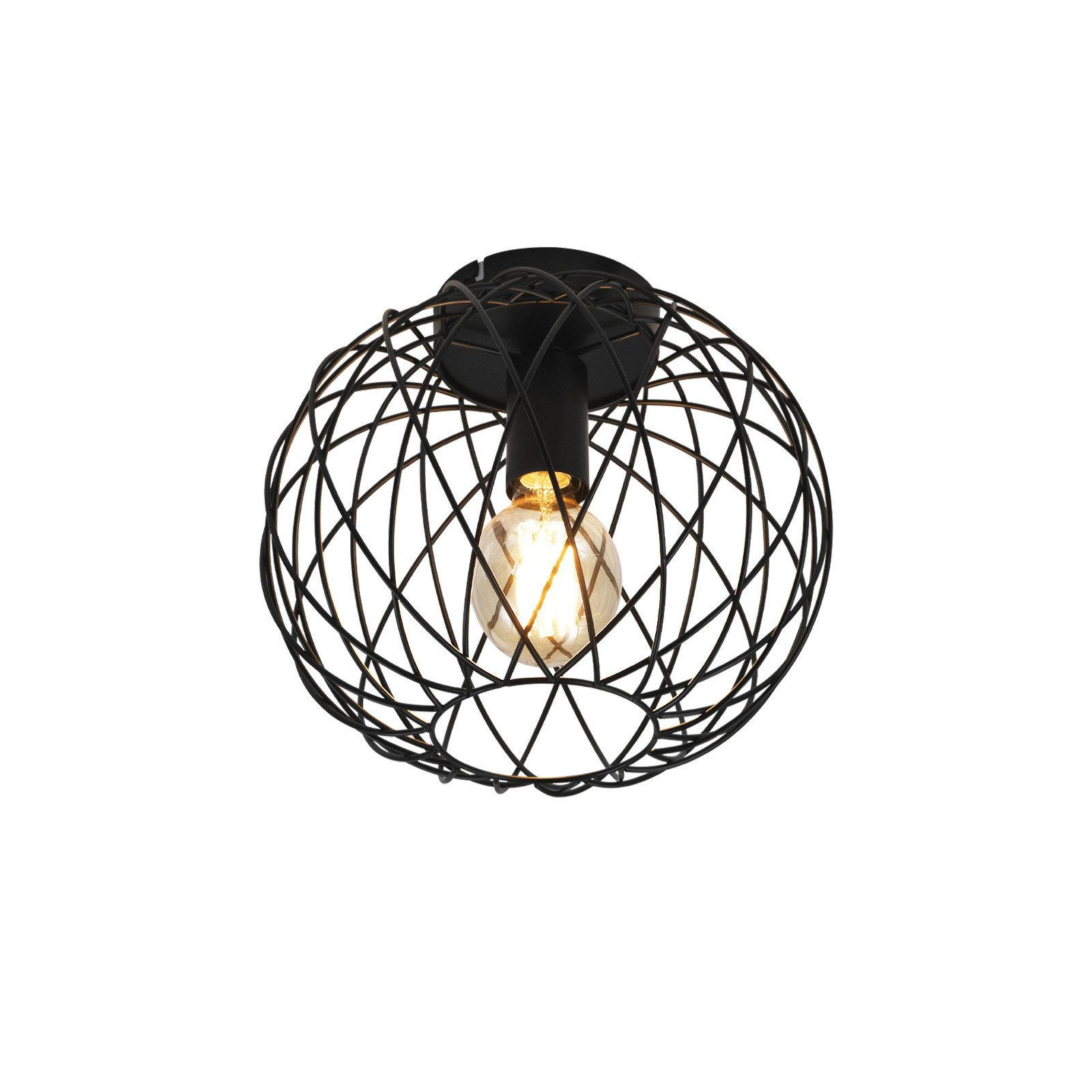 LED-DECKENLEUCHTE Emden 25/25/19 cm - Schwarz, Metall (25/25/19cm) - Nettlife