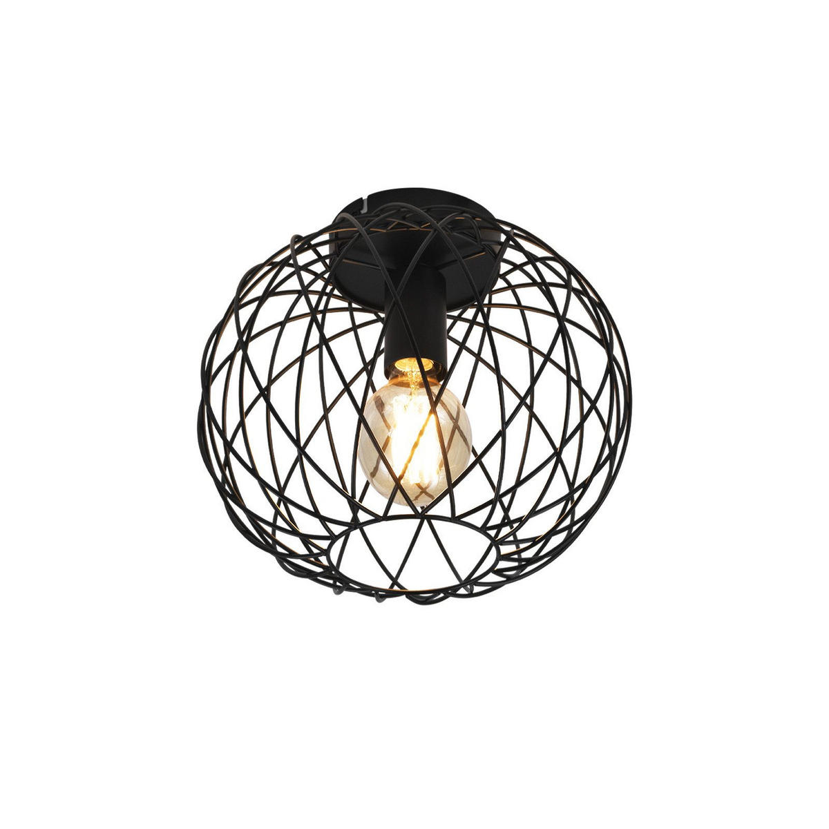 LED-DECKENLEUCHTE Emden 25/25/19 cm - Schwarz, Metall (25/25/19cm) - Nettlife
