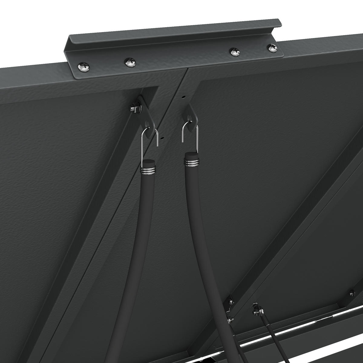 MÜLLTONNENBOX aus Stahl in Grau/Holzoptik mit hydraulischem Klappdeckel - Grau, Metall (264/118.5/80cm) - Modfu