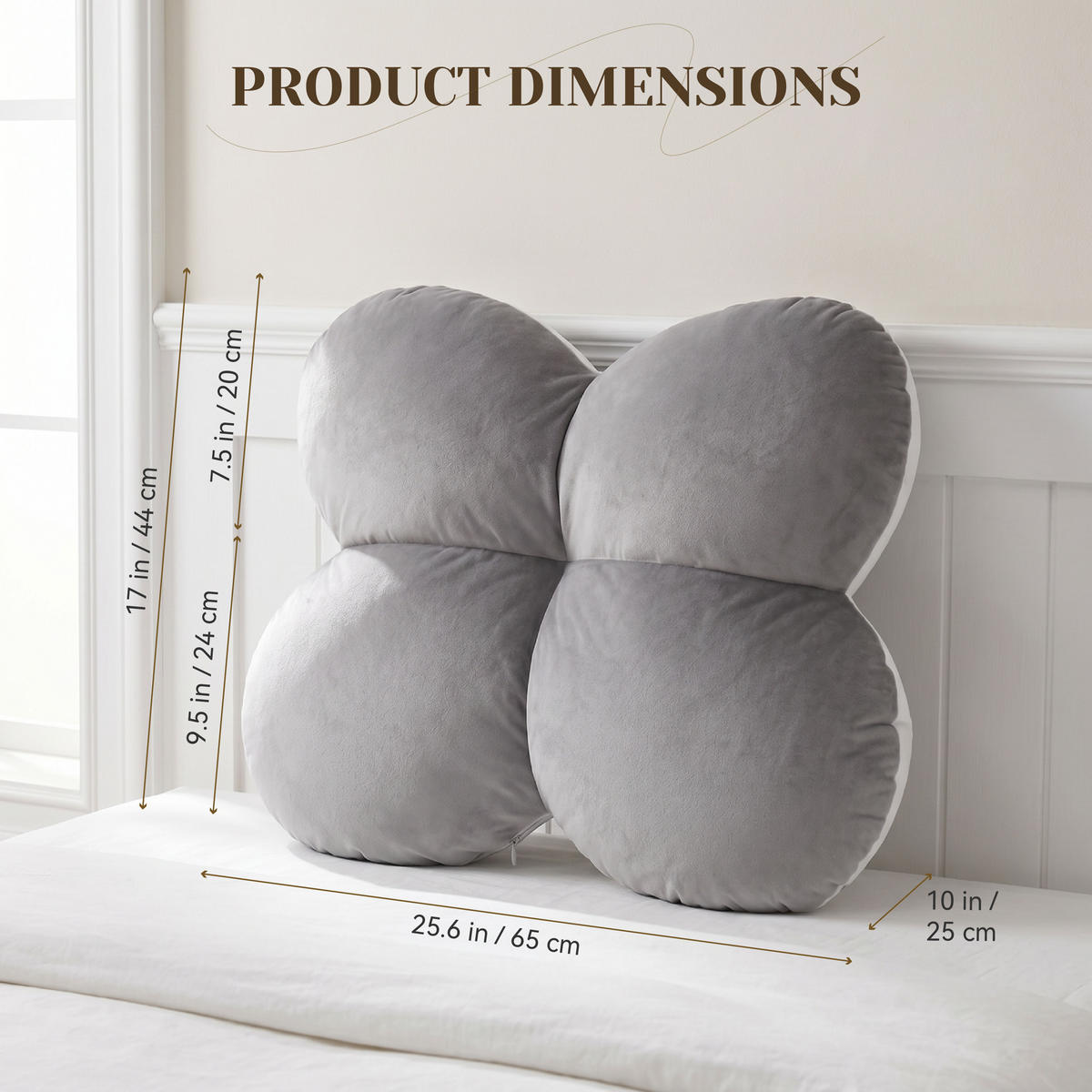 STÜTZKISSEN für Seitenschläfer 4290 - Grau, Textil (65/25cm) - Vercart