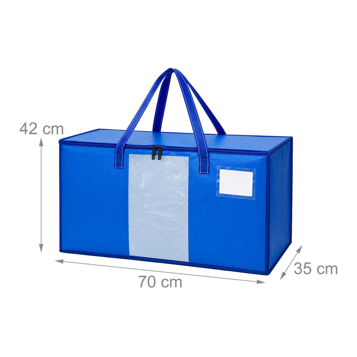 UMZUGSTASCHE Blau 4er-Set Kunststoff wasserfest 100 l - Blau, Kunststoff - Relaxdays
