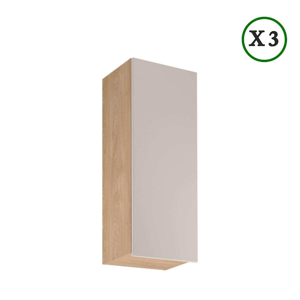 KÜCHENZEILE 300 cm - Sorento K45-M300 - in Beige / Sonoma Eiche - Beige/Schwarz, Holz/Holzwerkstoff (300/247/58cm)