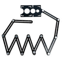 MESSLINEAL – mit Positionierungsloch, 12-fach gefaltet - Schwarz, Metall (18/5/1cm) - DCA