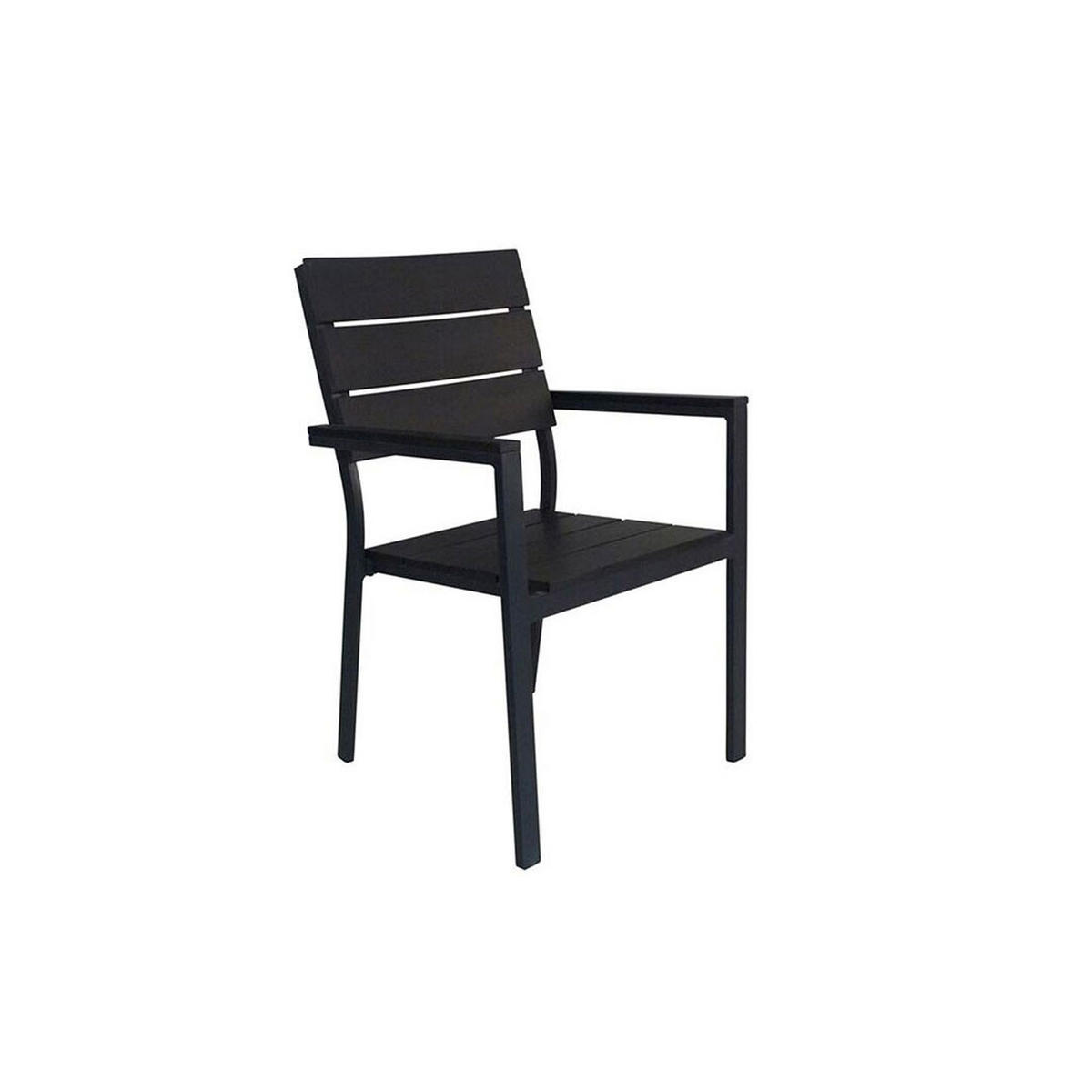 GARTENSTUHL 2ER-SET Levels Schwarz - Schwarz, Metall (57/89/59cm) - ebuy24