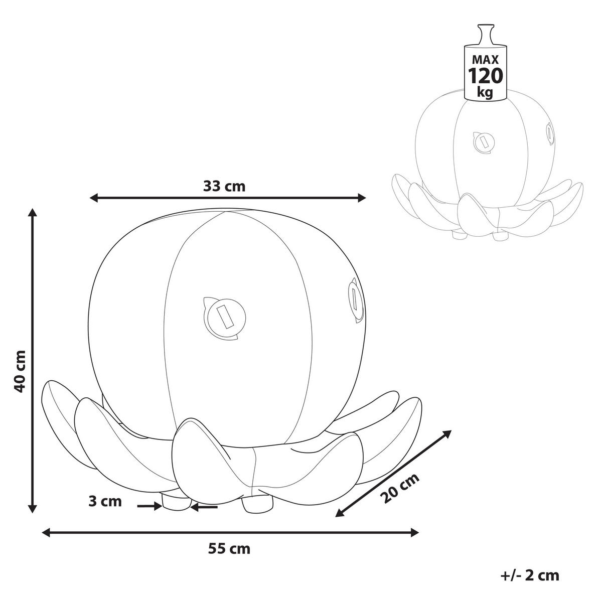 POUF Octopus 55/55/40 cm - Braun, Textil (55/40/55cm) - Beliani