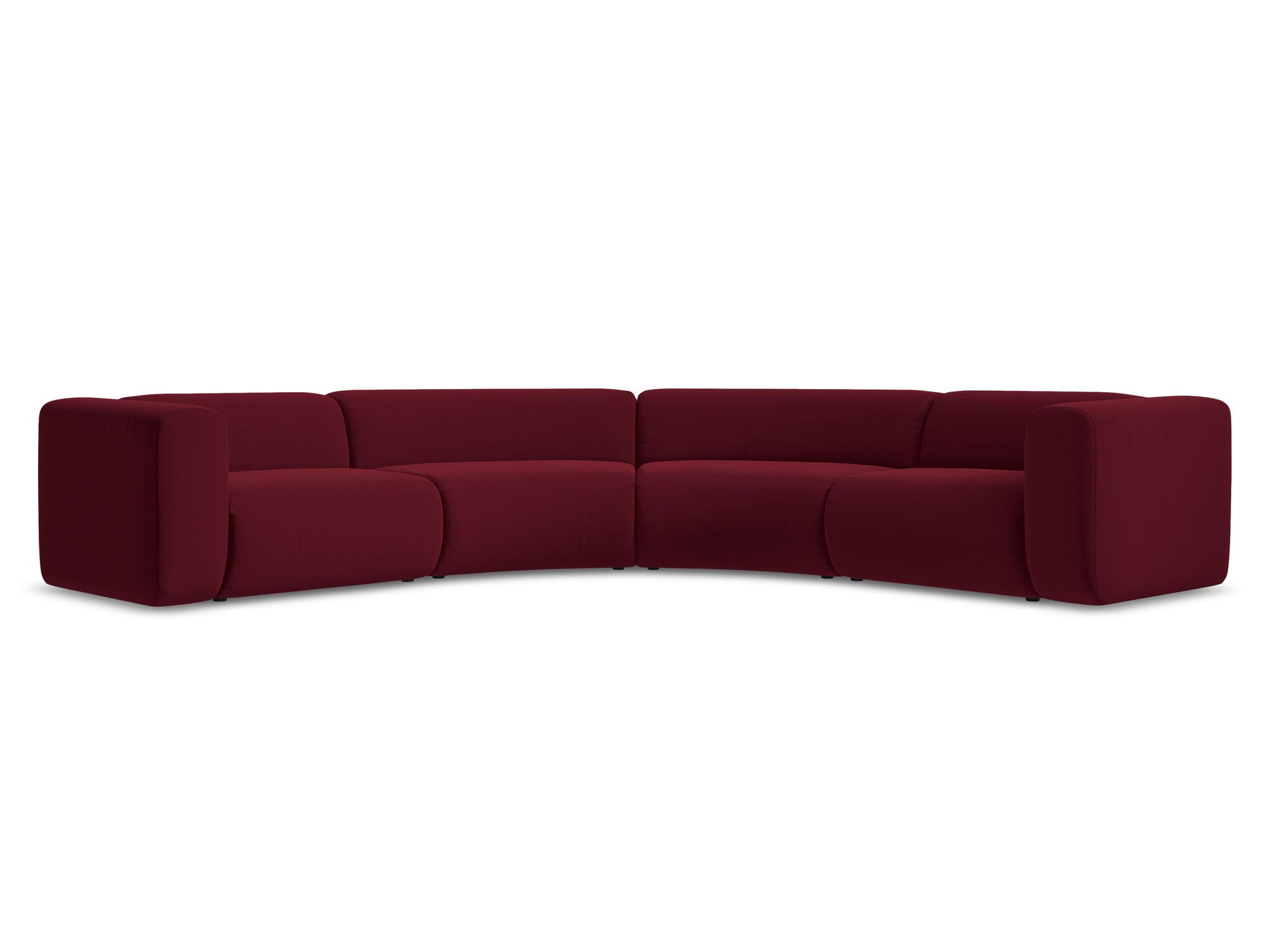 ECKSOFA Samt Stoff Rot - Bordeaux/Rot, Kunststoff/Textil (318/318cm) - Makamii