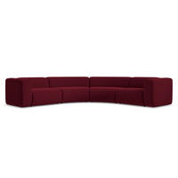 ECKSOFA Samt Stoff Rot - Bordeaux/Rot, Kunststoff/Textil (318/318cm) - Makamii