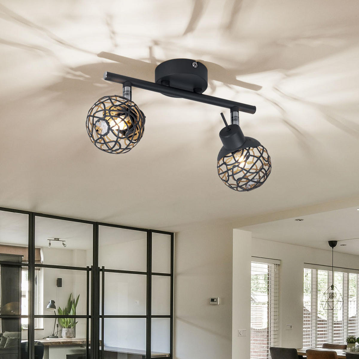 LED DECKENLEUCHTE MOSA Aluminium Anthrazit - Anthrazit, Metall (25/8/14cm) - Globo Lighting