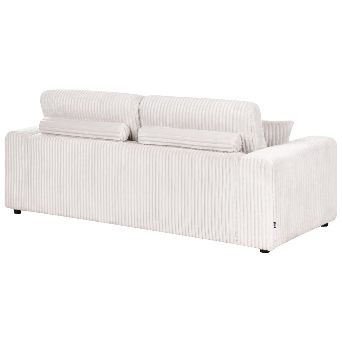 3-SITZER-SOFA Cord Cremeweiß Sandora - Creme, Textil (216/87/98cm) - Beliani