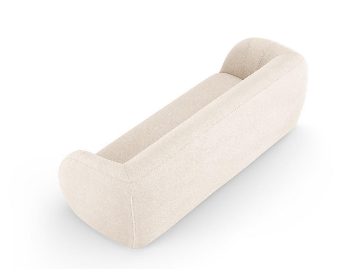 SOFA Essen aus Boucle beige 3 Sitzplätze - Beige, Textil (95/86/230cm) - Cosmopolitan Design