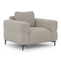 SESSEL Cardea in Bubble-Optik aus weichem Taupe Strukturstoff mit hohem Sitzkomfort - Taupe/Schwarz, Holz/Textil (102/80/97cm) - S-Style Möbel