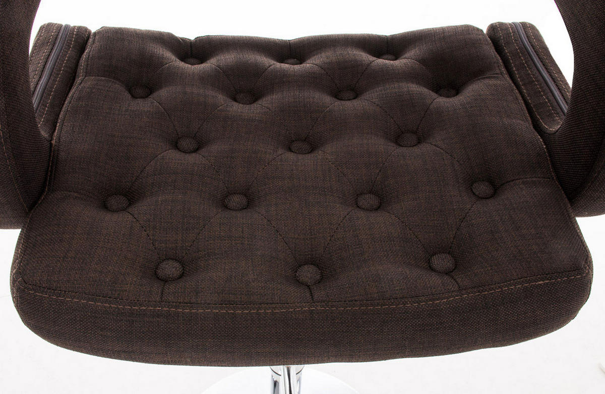 BARHOCKER Dubai, Gestell Metall in Chromoptik, STOFF Braun - Chromfarben/Braun, Textil/Metall (52/100/55cm) - TPFLiving