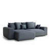 ECKSOFA MIT SCHLAFFUNKTION Solo Blau Grau Webstoff - Blaugrau/Schwarz, Holz/Holzwerkstoff (255/168cm) - Maison de Reve