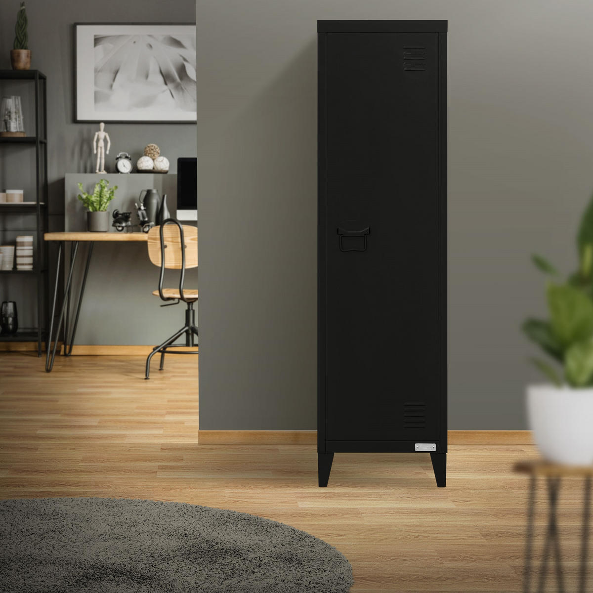 AKTENSCHRANK - Schwarz, Metall (38/137.5/38cm) - ML-DESIGN