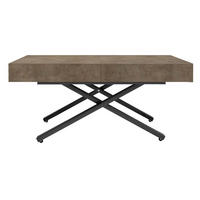 COUCH-/ESSTISCH Sanna X Chicago Concrete dunkelgrau 120 - 200 / 80 / 27 - 80cm - Dunkelgrau/Schwarz, Holz/Holzwerkstoff (80/120/27cm) - Feldmann-Wohnen