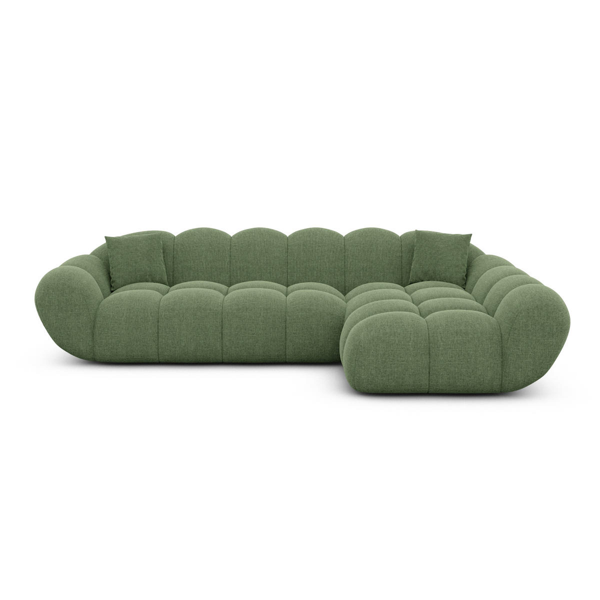 ECKSOFA Liva Grün Strukturstoff L-Form Rechts - Grün, Textil (160/265cm) - VAROYAL