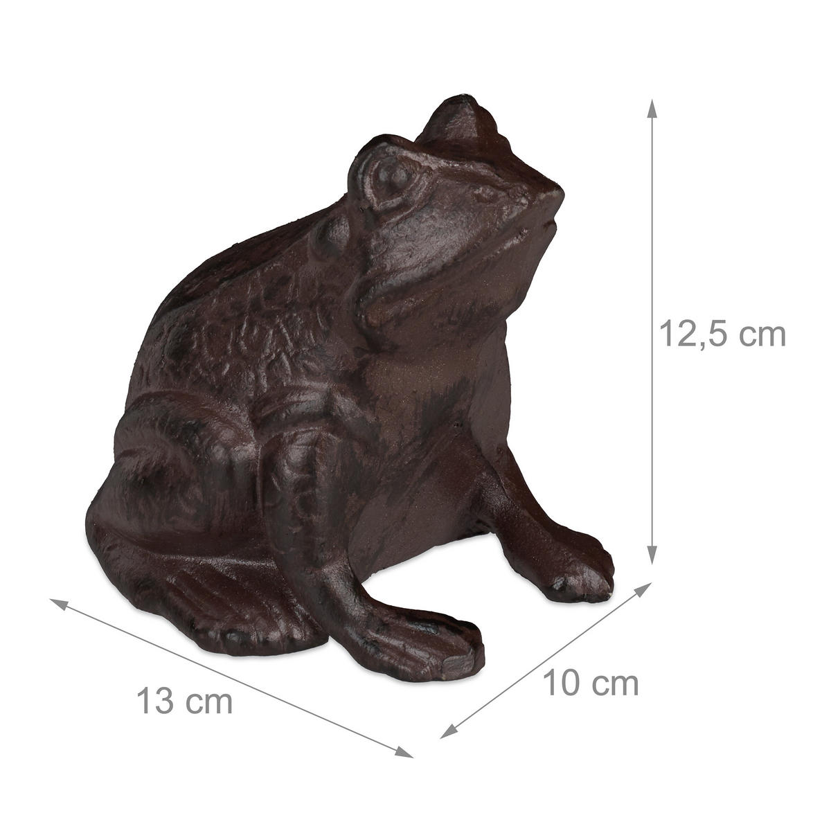 GARTENFIGUR Frosch - Braun, Metall (10/12.5/13cm) - Relaxdays