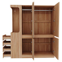 KLEIDERSCHRANK 140x40x170cm Schubladen Stauraum Holz Links - Naturfarben, Holz (140/170/40cm) - FLIEKS