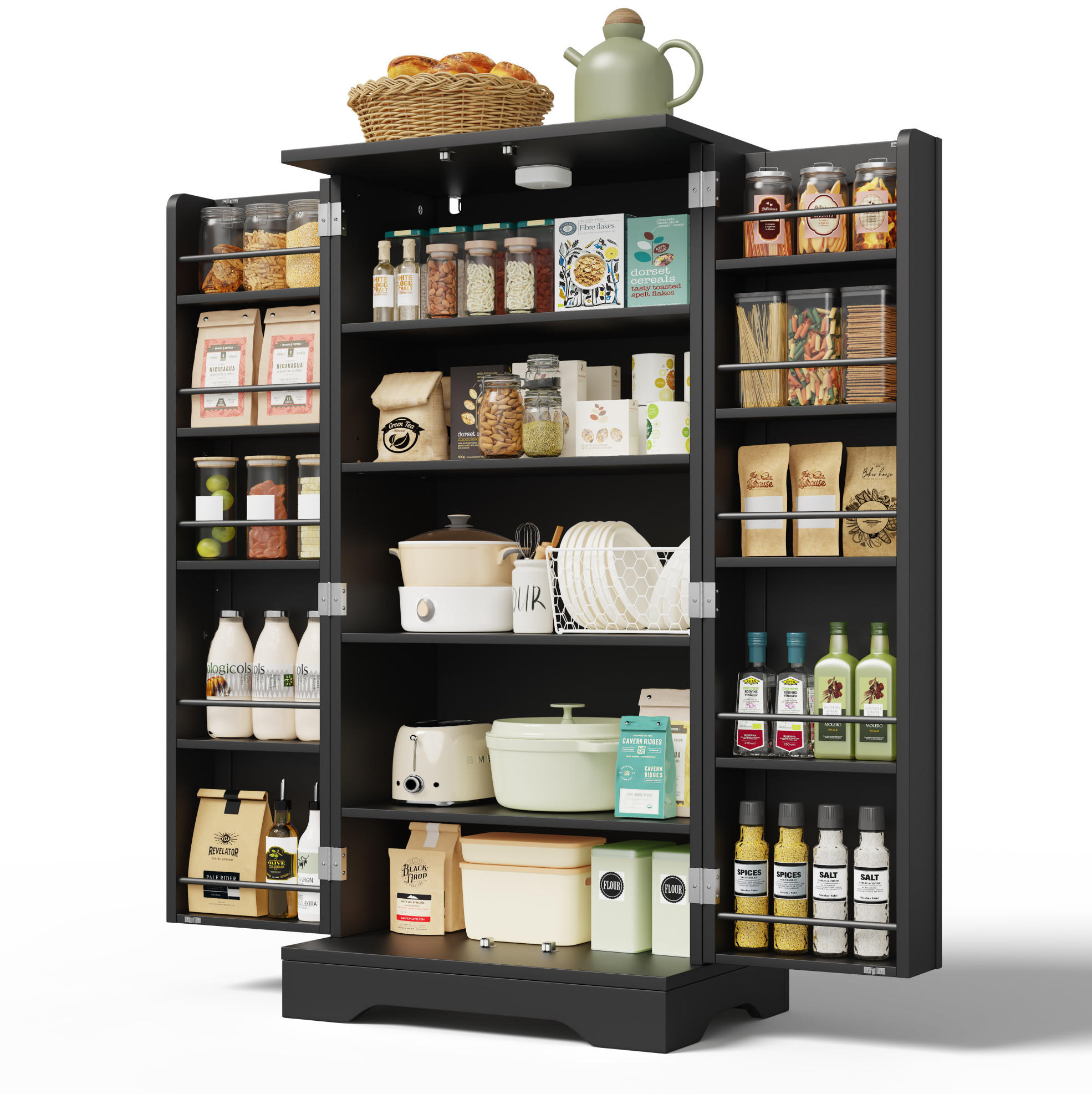 Okmyhome Anrichte Schwarz 40x120x60 cm