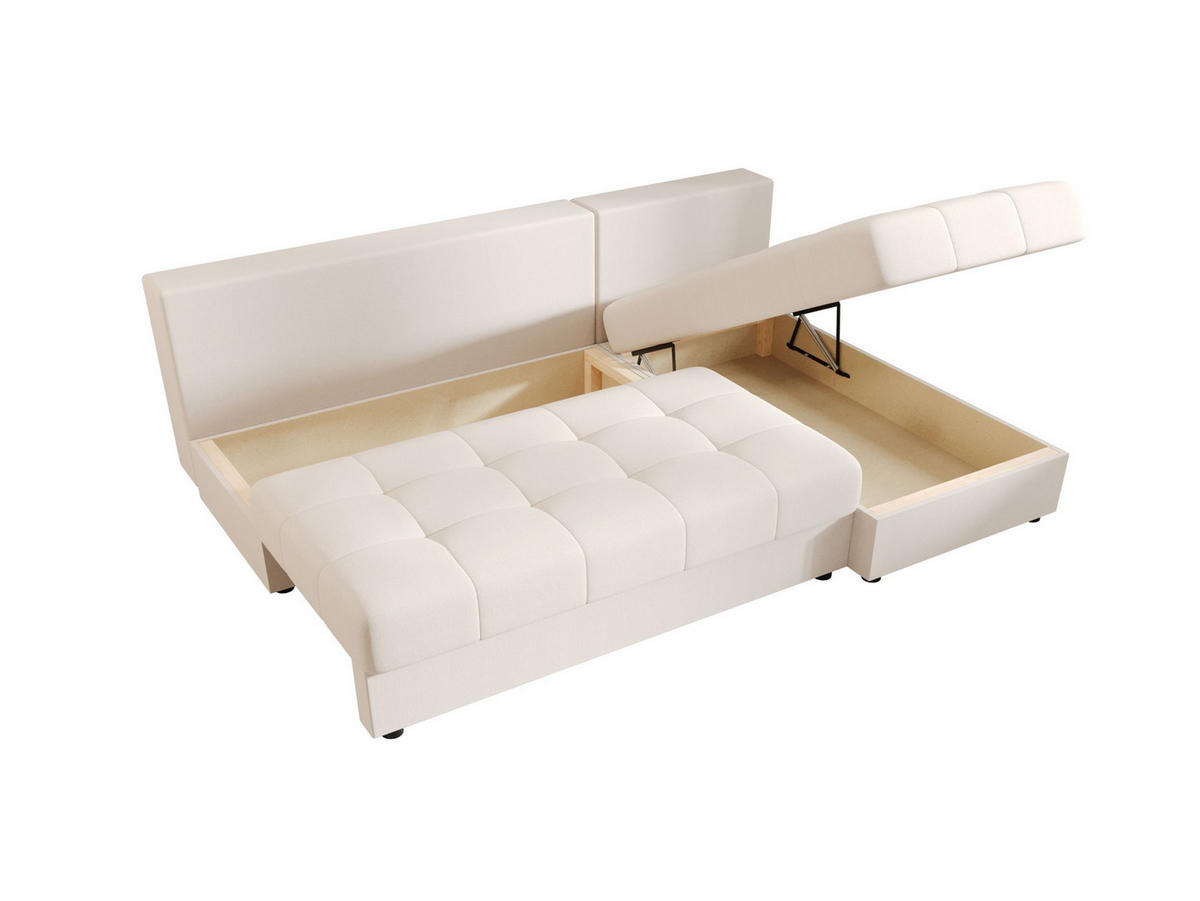 ECKSOFA MOS L Cosmic 10 Rechts mit Schlaffunktion - Beige, Textil (200/143cm) - Bedante