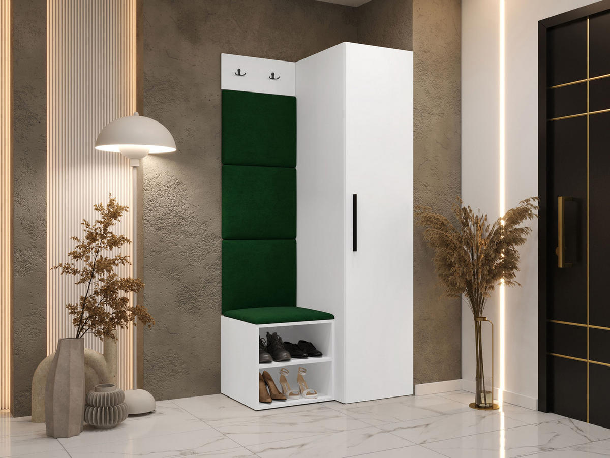 GARDEROBEN-SET Medi III - Schwarz/Weiß, Holzwerkstoff/Kunststoff (40/191/50cm) - MIRJAN24